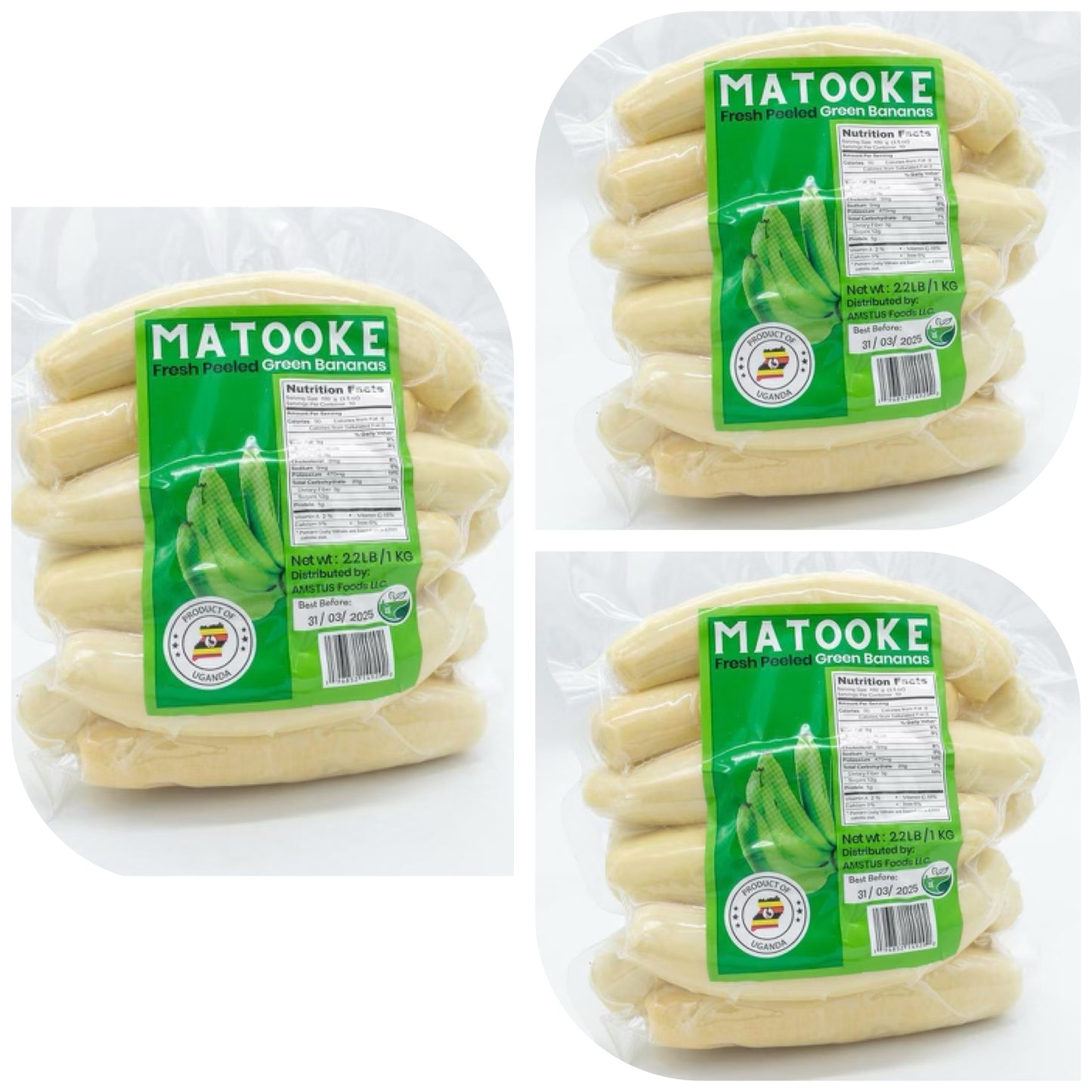 Matooke peeled unripe bananas from Uganda